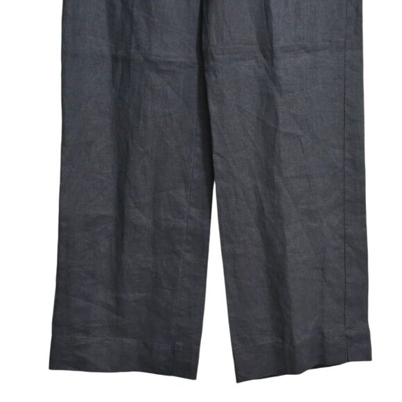 Chaus Navy Linen Minimalist Drawstring High Rise Wide Leg Pants Sz S - Picture 4 of 7